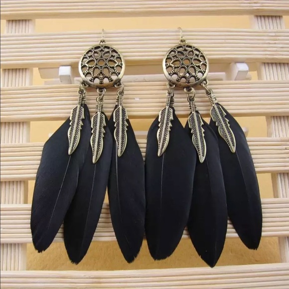 Jewelry - Boho Dreamcatcher Feather Earrings
